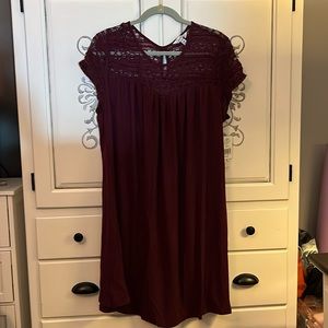 *NEW* Burgundy Dress with Lace